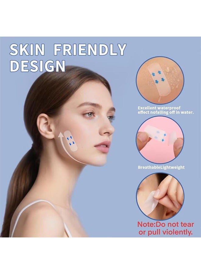 إيلهو غير مرئي ، مقاوم للماء مع مرونة قوية يرفع ويشد الجلد على الفور ، على شكل وجه V. لخط الوجه والذقن ، أشرطة شد الوجه ، ملصق شد الوجه 40 قطعة V-line أشرطة شد الوجه رقعة رفع الوجه والرقبة لثبات الوجه الخامس منع ترهل خطوط البرق - Image 2